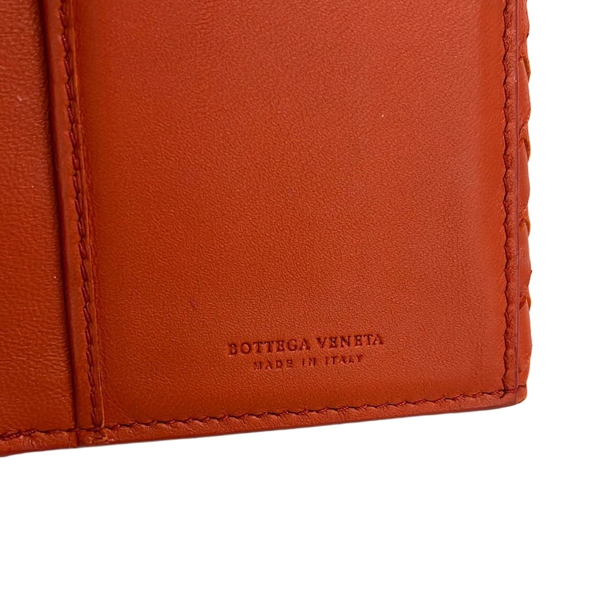 Bottega Veneta Wallet Intrecciato Orange Leather — view 5