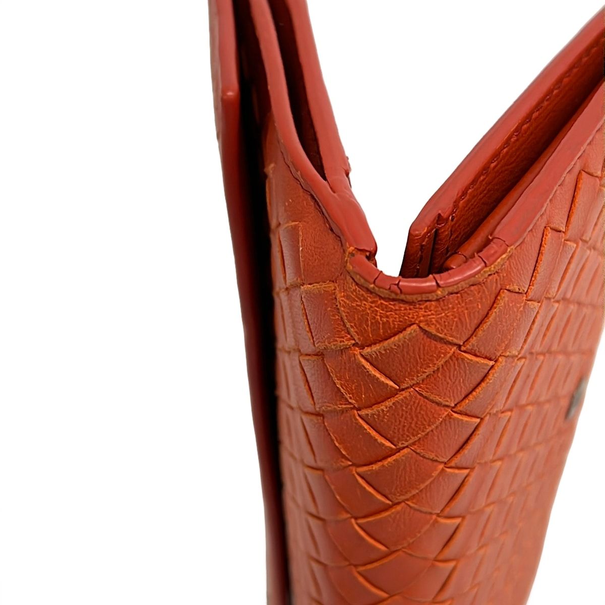 Bottega Veneta Wallet Intrecciato Orange Leather — view 7
