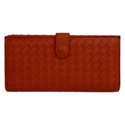 Bottega Veneta Wallet Intrecciato Orange Leather — view 2