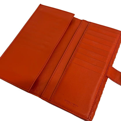 Bottega Veneta Wallet Intrecciato Orange Leather — view 3