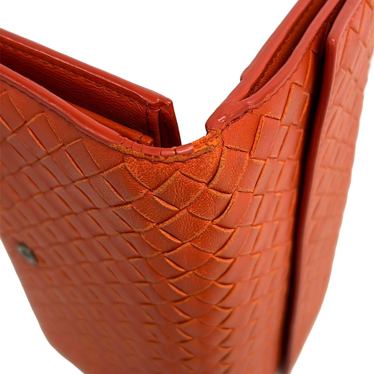 Bottega Veneta Wallet Intrecciato Orange Leather — view 6
