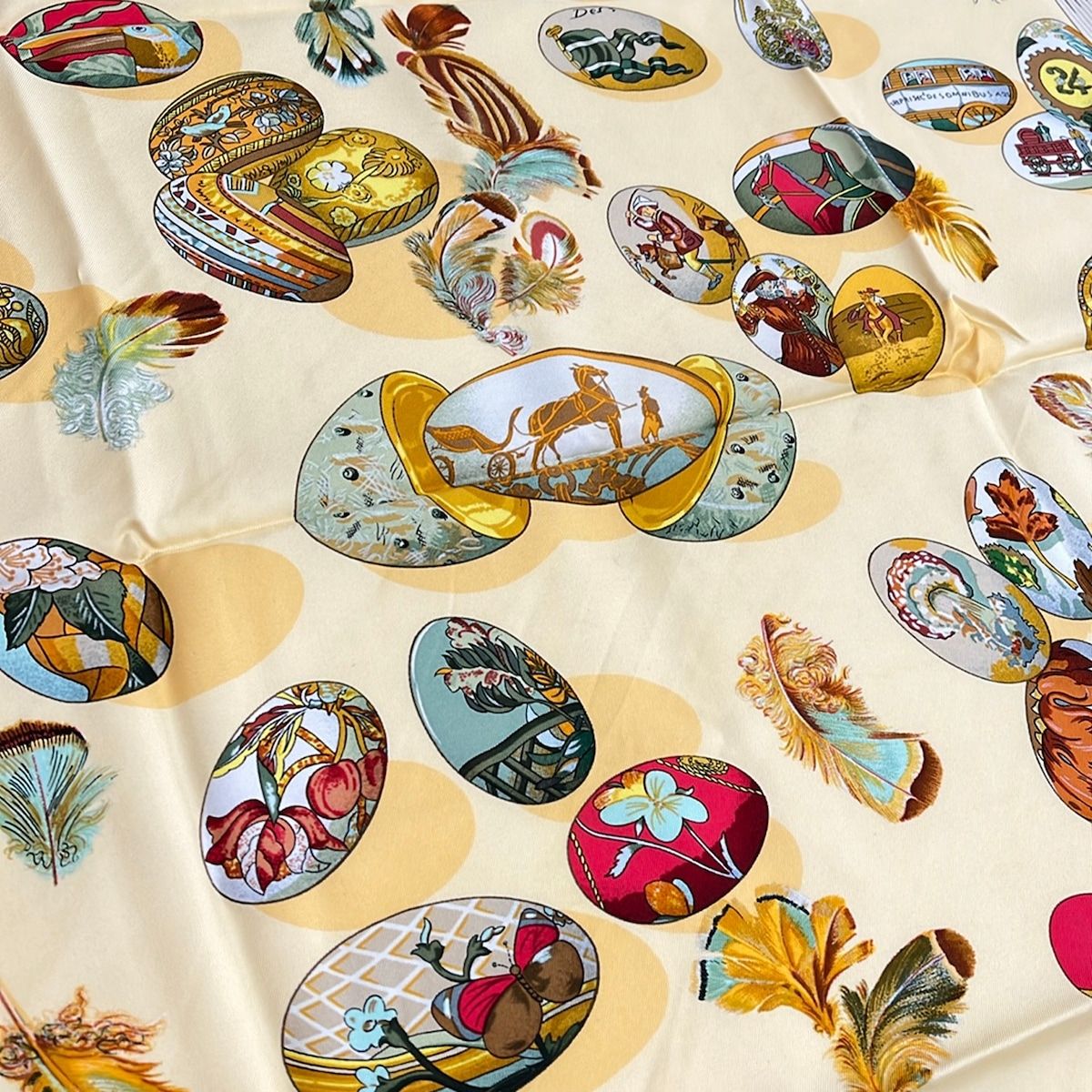 Hermes Scarf Carre 90 Light Yellow Red Multi Couvee D'hermes — view 4