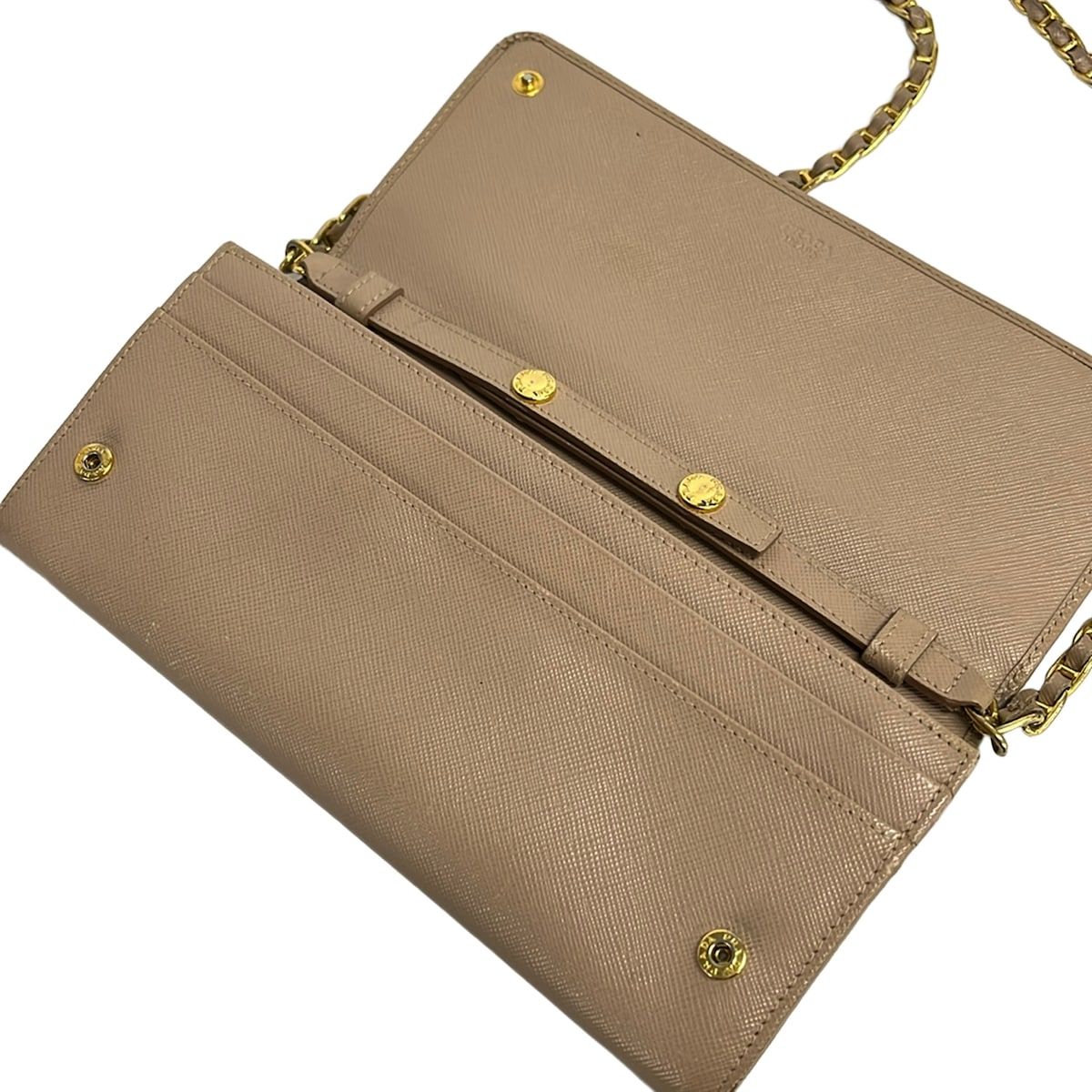 Prada Wallet Beige Shoulder Strap Removable Leather — view 3