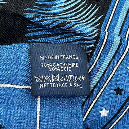 Hermes Shawl Navy Black Bear Cashmere Silk Scarf — view 3