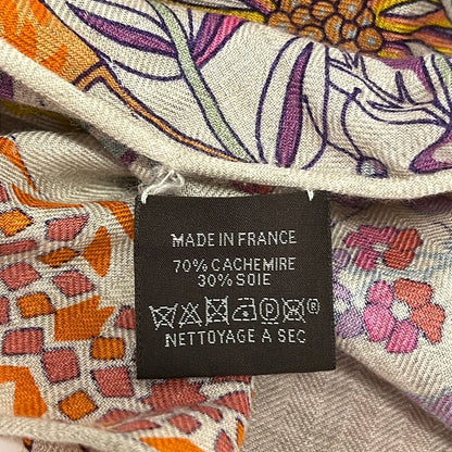 Hermes Shawl Beige Orange Multi Cashmere Silk Scarf — view 4
