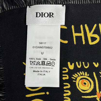 Dior Scarf Black Dark Yellow Multi Kirin — view 2