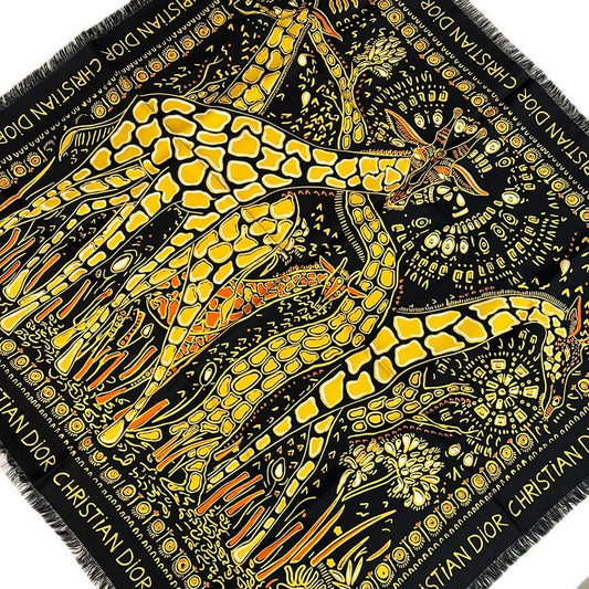 Dior Scarf Black Dark Yellow Multi Kirin