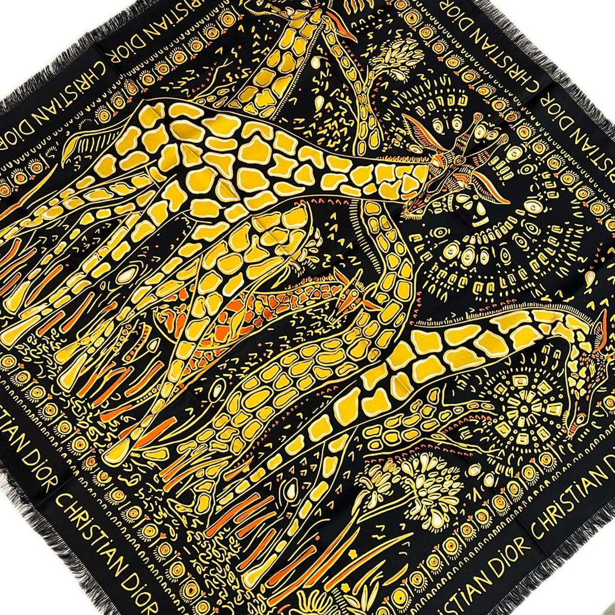 Dior Scarf Black Dark Yellow Multi Kirin