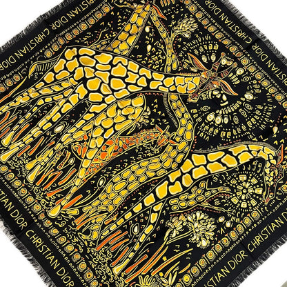 Dior Scarf Black Dark Yellow Multi Kirin