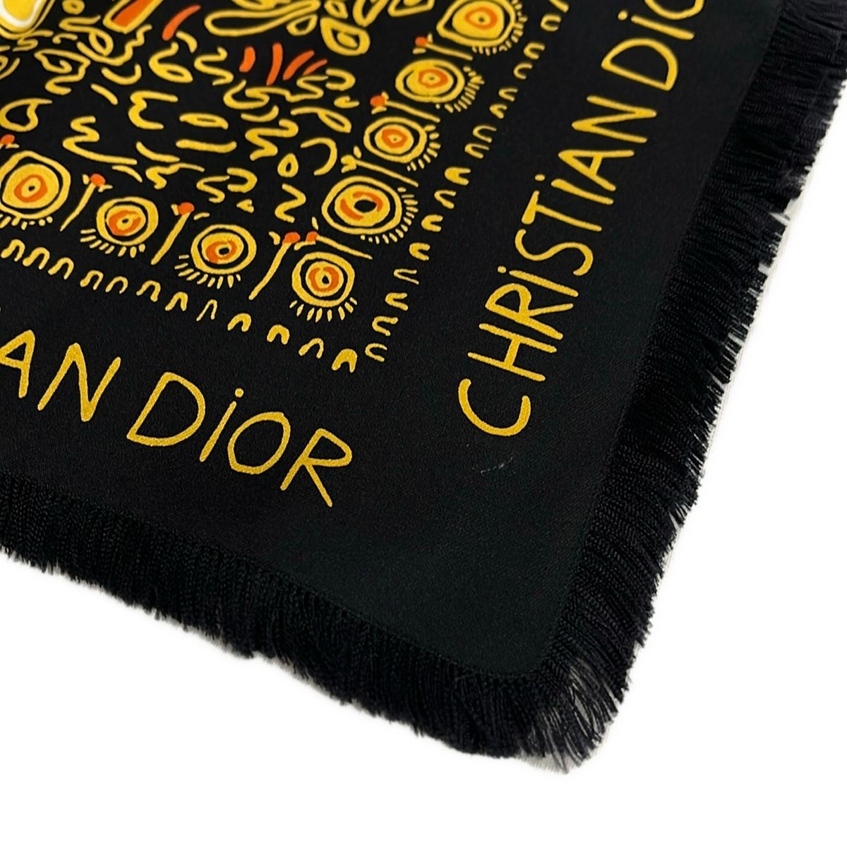 Dior Scarf Black Dark Yellow Multi Kirin — view 4