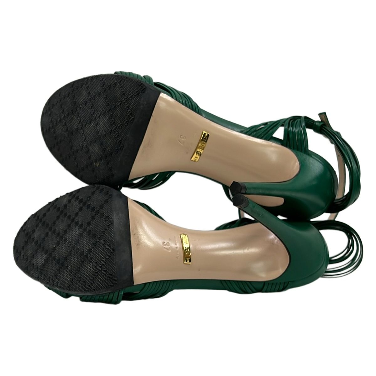 Gucci Mules 37 Eeee Green Leather — view 4