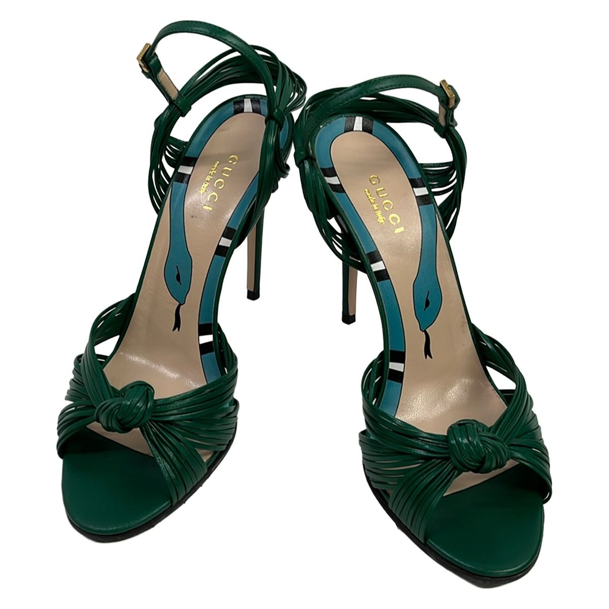 Gucci Mules 37 Eeee Green Leather — view 2