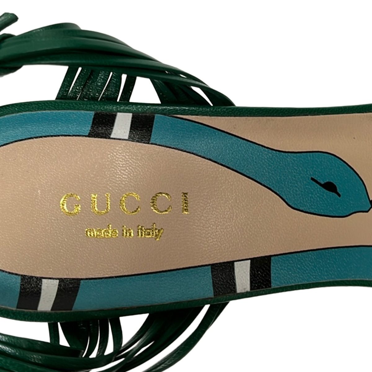 Gucci Mules 37 Eeee Green Leather — view 5