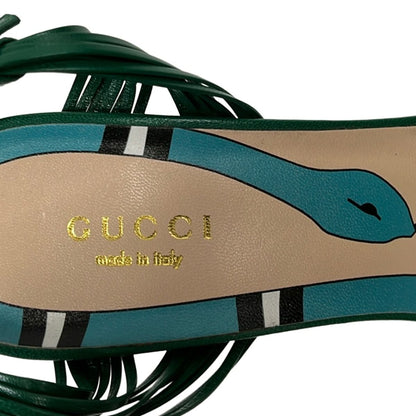 Gucci Mules 37 Eeee Green Leather — view 5