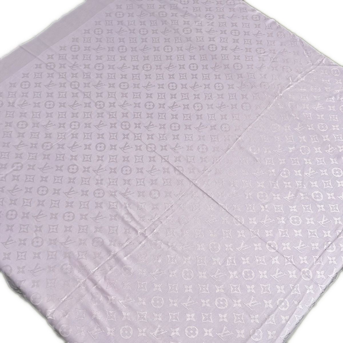 Louis Vuitton Scarf Light Purple Large Shawl Monogram Wool Silk