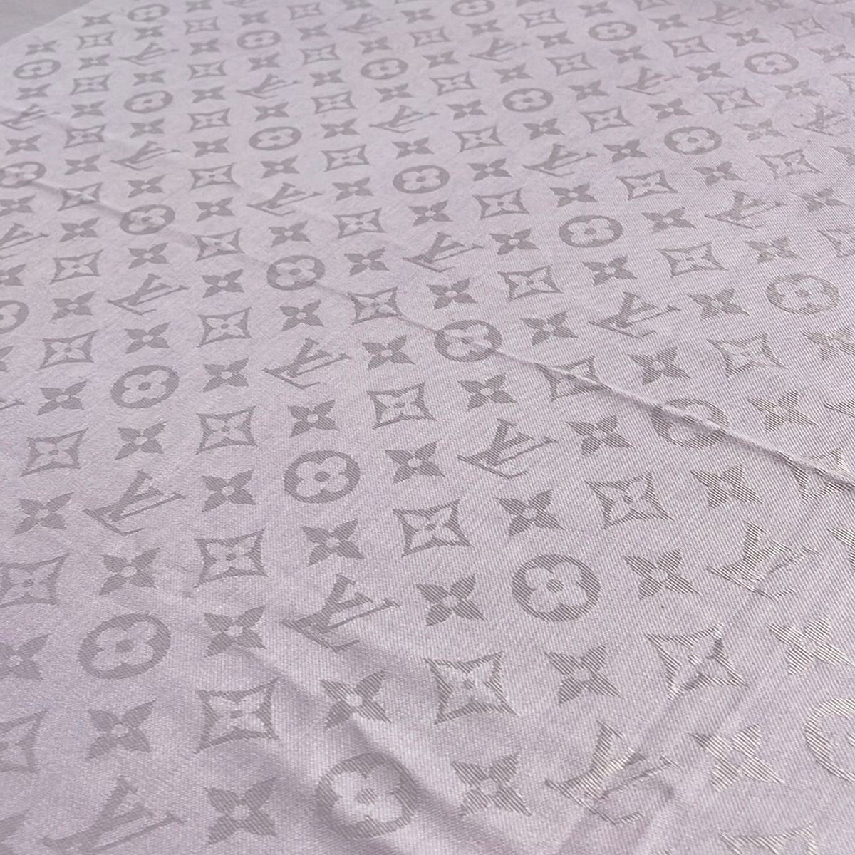 Louis Vuitton Scarf Light Purple Large Shawl Monogram Wool Silk — view 4