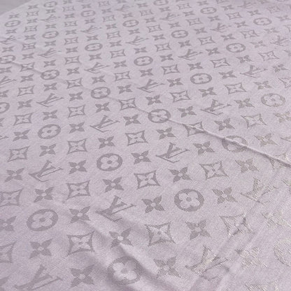 Louis Vuitton Scarf Light Purple Large Shawl Monogram Wool Silk — view 4