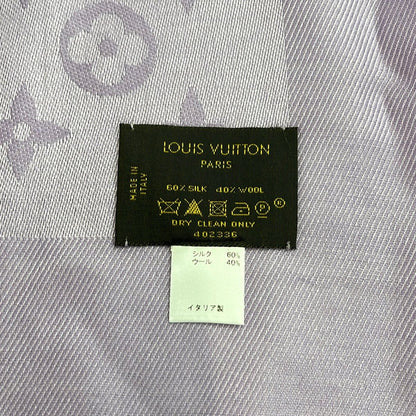 Louis Vuitton Scarf Light Purple Large Shawl Monogram Wool Silk — view 2