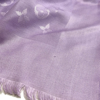 Louis Vuitton Scarf Light Purple Large Shawl Monogram Wool Silk — view 6