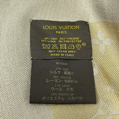 Louis Vuitton Shawl Monogram Shine Gray Silk Scarf — view 2