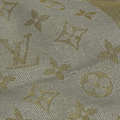 Louis Vuitton Shawl Monogram Shine Gray Silk Scarf — view 4