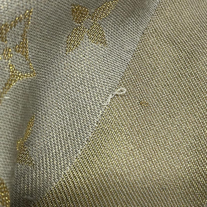 Louis Vuitton Shawl Monogram Shine Gray Silk Scarf — view 5