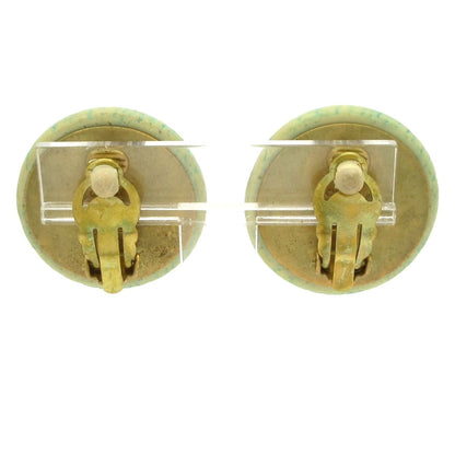 Chanel Earrings CC Logo Gold Beige Light Lean — view 3