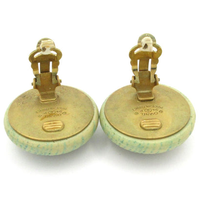 Chanel Earrings CC Logo Gold Beige Light Lean — view 4