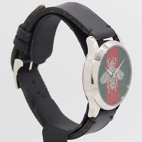 Gucci Timeless 126.4 Date Quartz Bee Sherry Line Dial Watch — view 2