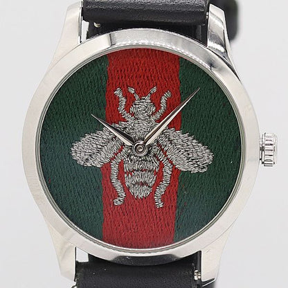 Gucci Timeless 126.4 Date Quartz Bee Sherry Line Dial Watch