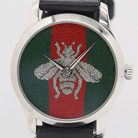 Gucci Timeless 126.4 Date Quartz Bee Sherry Line Dial Watch