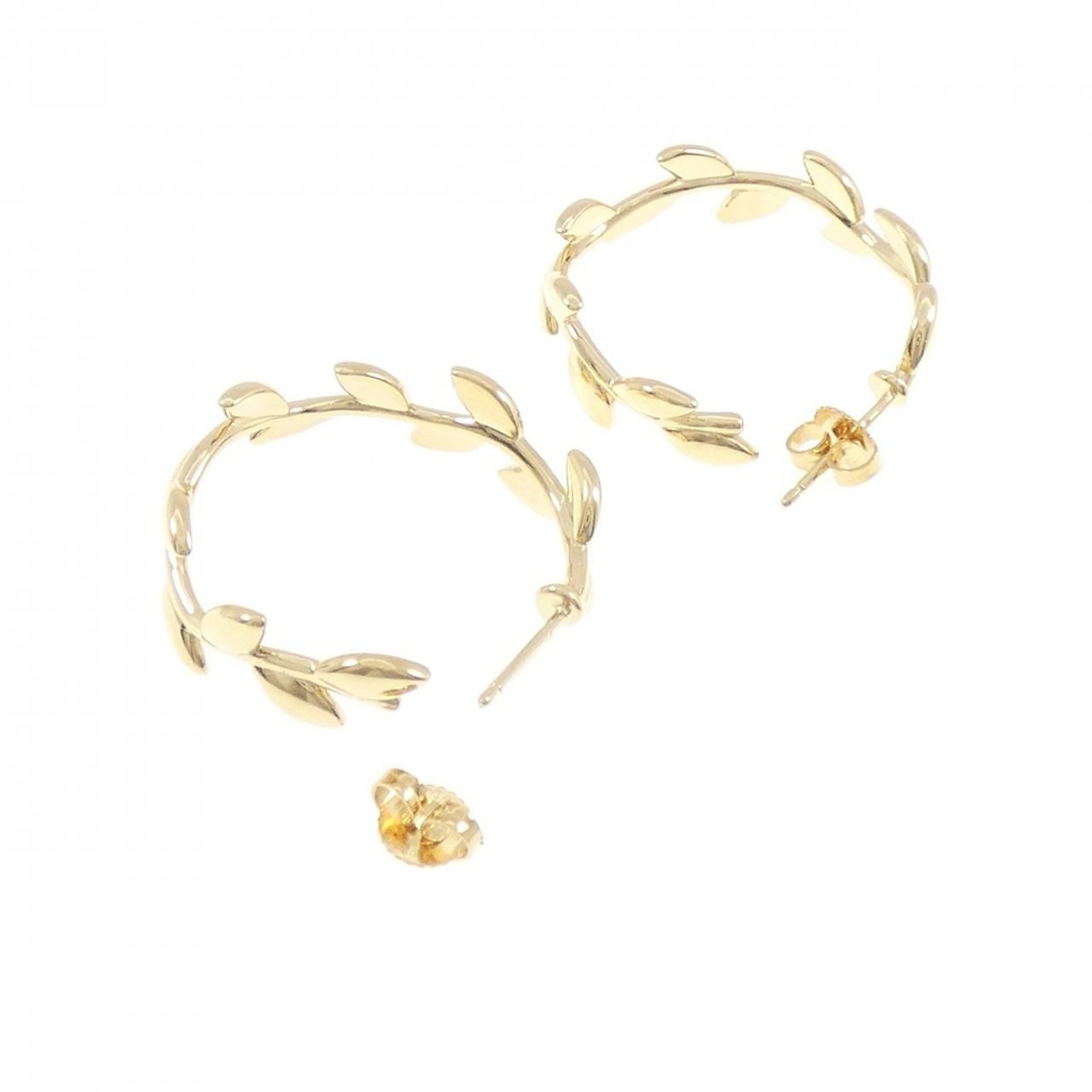 Tiffany & Co Olive Leaf Hoop Earrings — view 3