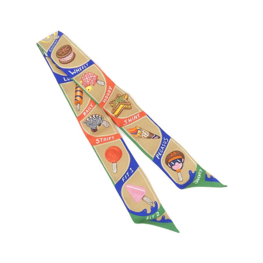 Hermes Funny Ice Cream Twilly Scarf