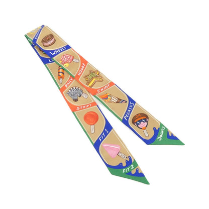 Hermes Funny Ice Cream Twilly Scarf