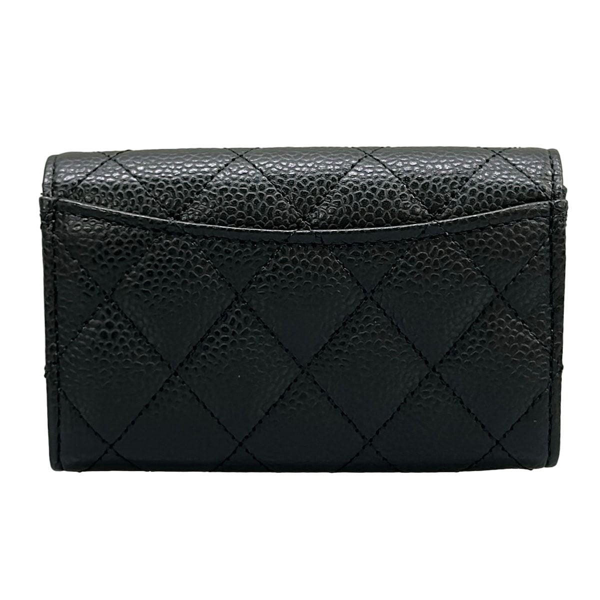 Chanel Card Case Quilted Black CC Logo Gold — view 2