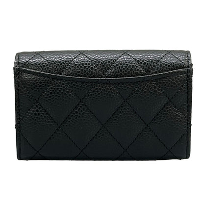 Chanel Card Case Quilted Black CC Logo Gold — view 2