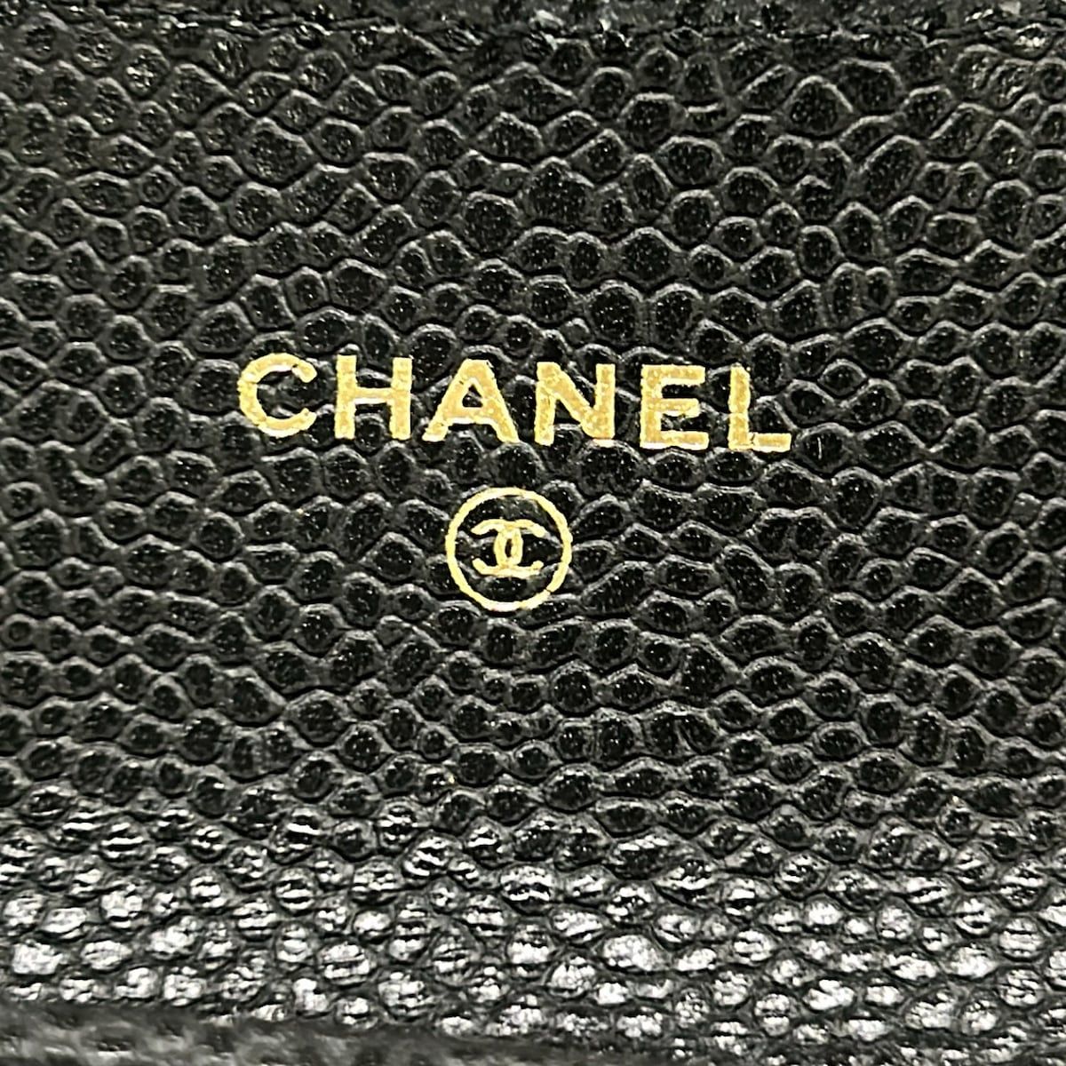 Chanel Card Case Quilted Black CC Logo Gold — view 5
