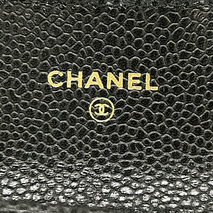 Chanel Card Case Quilted Black CC Logo Gold — view 5