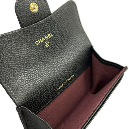 Chanel Card Case Quilted Black CC Logo Gold — view 4