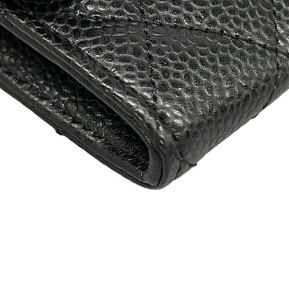 Chanel Card Case Quilted Black CC Logo Gold — view 7