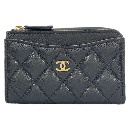 Chanel Coin Case Classic Zip Card Quilted Black
