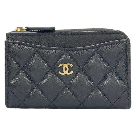 Chanel Coin Case Classic Zip Card Quilted Black