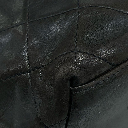 Chanel Shoulder Bag Quilted Black Gold Lambskin — view 6