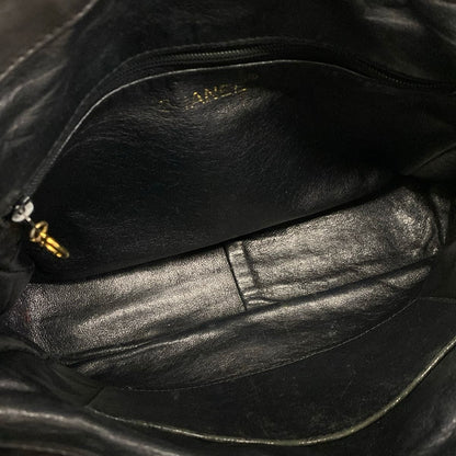 Chanel Shoulder Bag Quilted Black Gold Lambskin — view 7