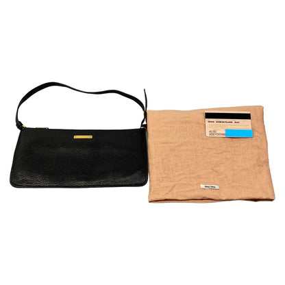 Miu Miu Tote Matelasse Blue Black Gathered Leather — view 8