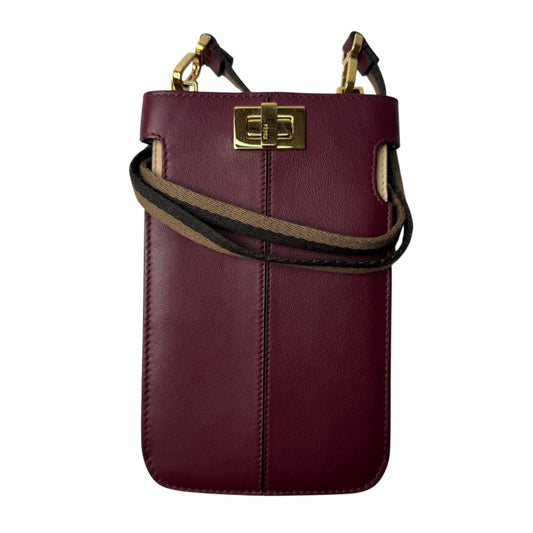 Fendi Peekaboo Leather Phone Pouch