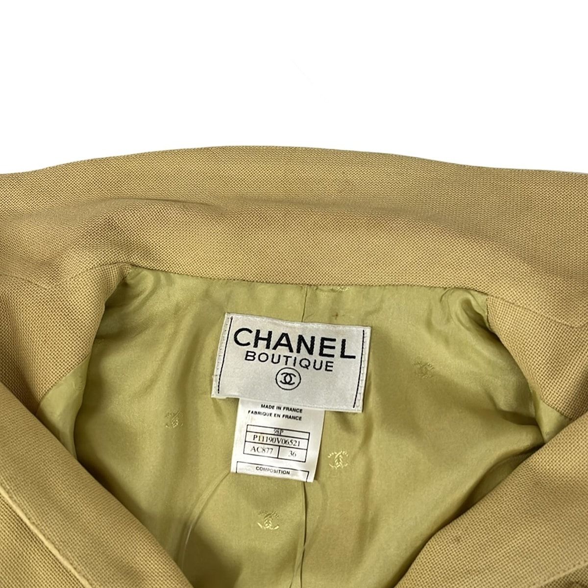 Chanel Jacket 36 S Yellow Spring Tailored Cotton — view 5