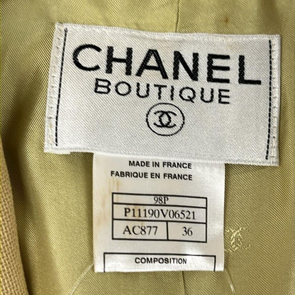 Chanel Jacket 36 S Yellow Spring Tailored Cotton — view 3