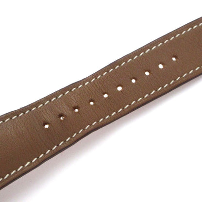 Hermes Watch Also SS Chronograph M Leather Strap Ivory — view 7