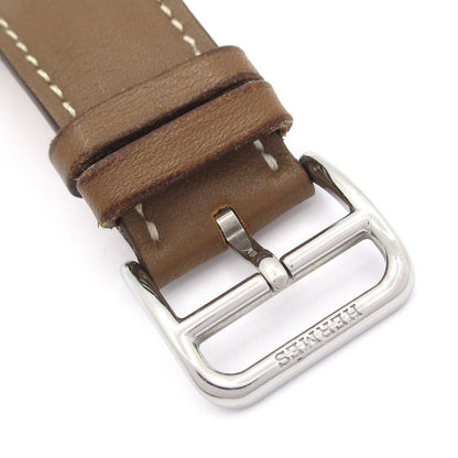 Hermes Watch Also SS Chronograph M Leather Strap Ivory — view 6